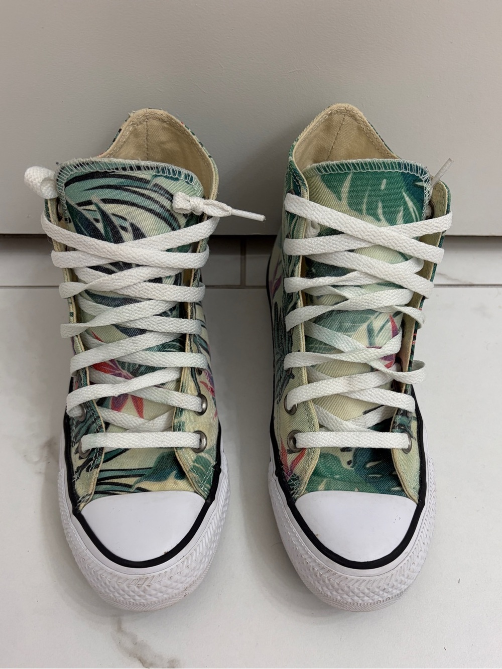 Converse All Star Chuck Taylor hi top green floral tropical print unisex 36/5.5 - Picture 10 of 10